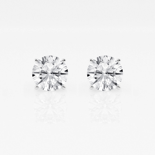 Platinum Diamond Studs - Four Prong Basket